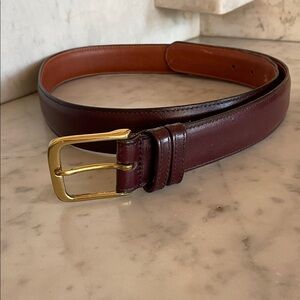 COACH Burgundy Leather Belt with Brass Buckle 36